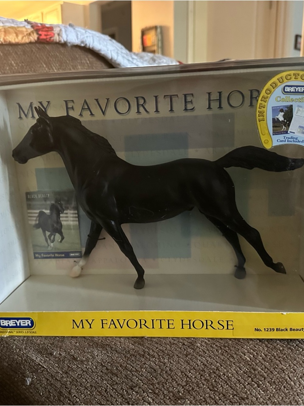 Breyer Black Beauty Collectible Horse Figurine with Yellow Horseshoe Label